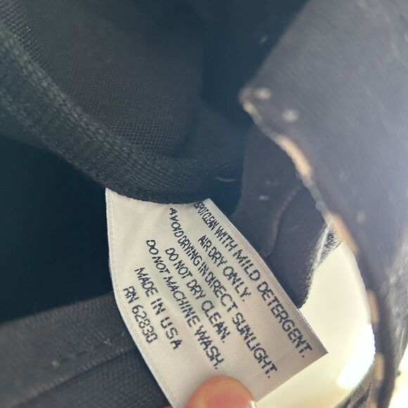 Lands' End Tote Bag Embroidered "Captains" Black with Gingham Canvas Preppy - Picture 8 of 15